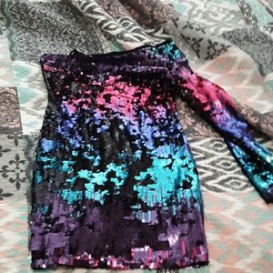 A purple,pink,blue,black Charlotte Russe dress